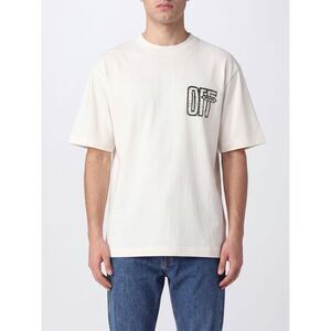 Off-White Men Cotton T-Shirt Off-White With Contrast Arrow Logo On The Back